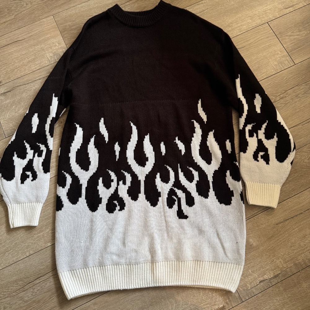 HM flames sweater dress